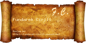 Fundarek Cirill névjegykártya